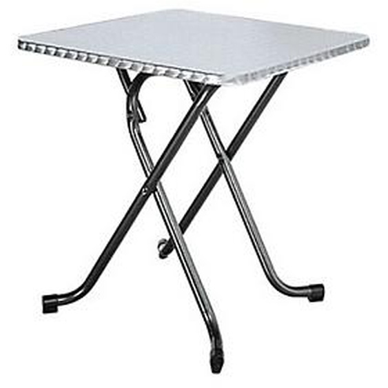 Table pliante LORRAINE Inox - L. 70 x P. 70 cm, plateau  , piétements Noir