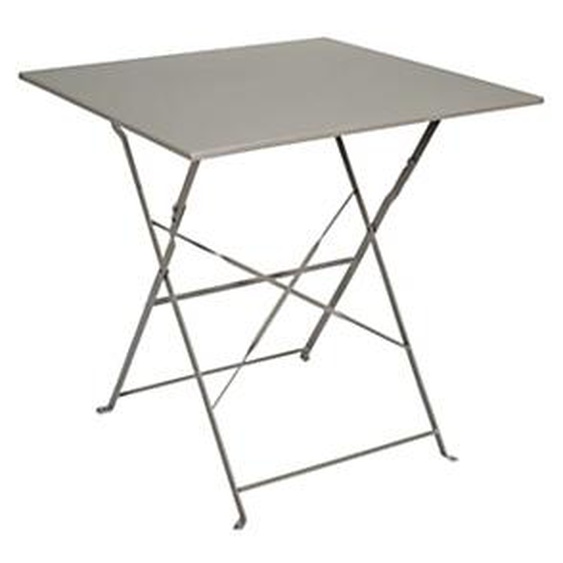 Table pliante métal Sicile carrée 70 cm Usage extérieur - Taupe