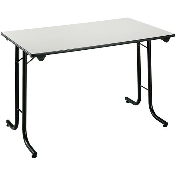 Table pliante modulaire Rectangle - L.120 x P.70 cm  - Plateau Gris - Pieds Noir