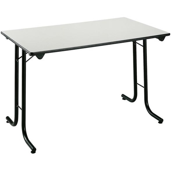 Table pliante modulaire Rectangle - L.120 x P.70 cm  - Plateau Gris - Pieds Noir