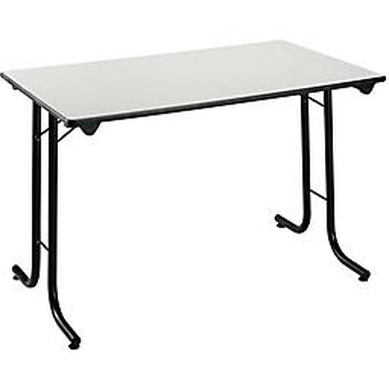 Table pliante modulaire Rectangle - L.120 x P.70 cm  - Plateau Gris - Pieds Noir