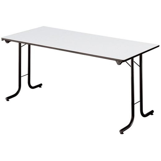 Table pliante modulaire Rectangle - L.160 x P.70 cm  - Plateau Gris - Pieds Noir