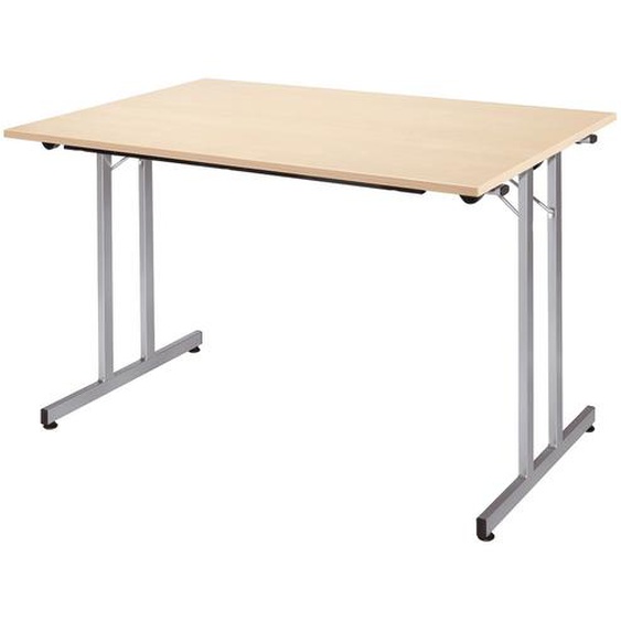 Table pliante multiples usages rectangle L. 120 x P. 80 cm - Plateau Erable - pieds Aluminium