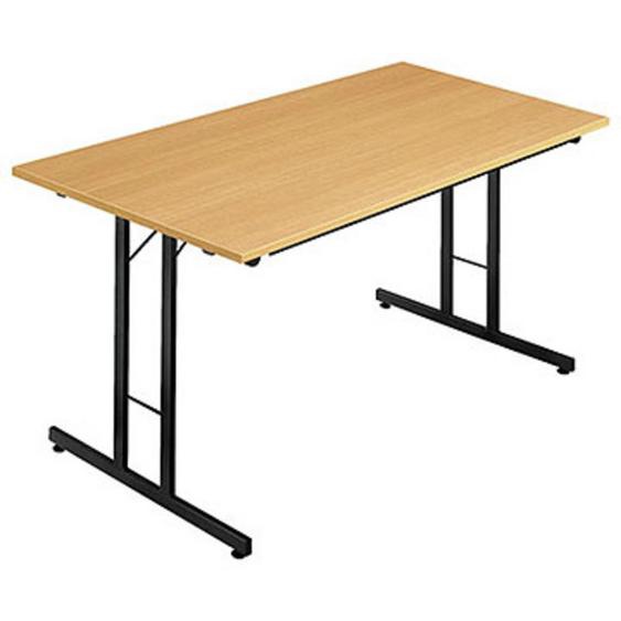 Table pliante multiples usages rectangle L. 120 x P. 80 cm - Plateau Hêtre - pieds Noir