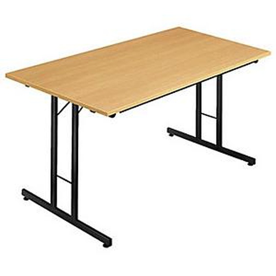 Table pliante multiples usages rectangle L. 120 x P. 80 cm - Plateau Hêtre - pieds Noir