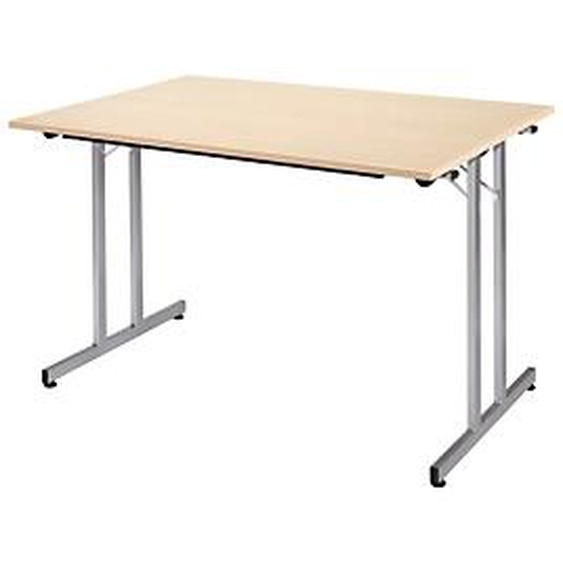 Table pliante multiples usages rectangle L. 160 x P. 80 cm - Plateau Erable - pieds Aluminium