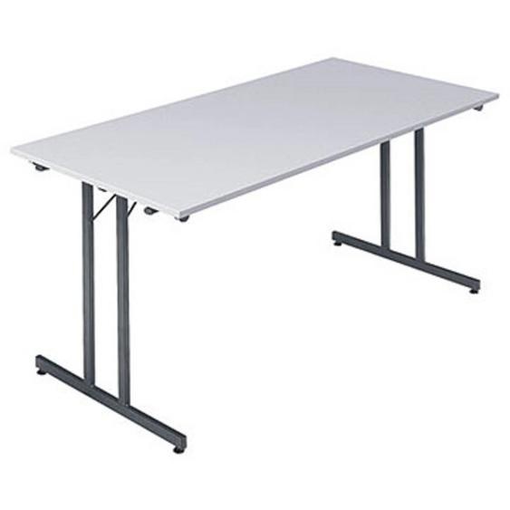 Table pliante multiples usages rectangle L. 160 x P. 80 cm - Plateau Gris - pieds Gris