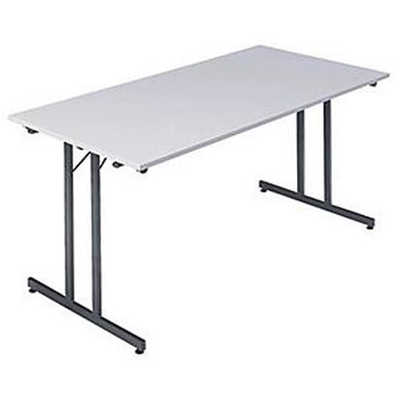 Table pliante multiples usages rectangle L. 160 x P. 80 cm - Plateau Gris - pieds Gris