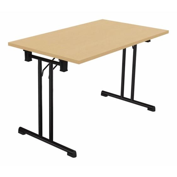 Table pliante polyvalente rectangle L. 120 x P. 70 cm - Plateau Hêtre - pieds Noir