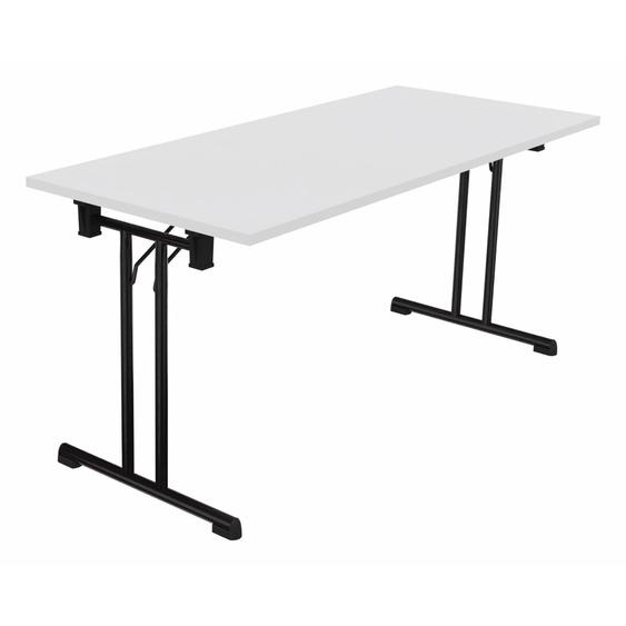 Table pliante polyvalente rectangle L. 160 x P. 70 cm - Plateau Blanc - pieds Noir