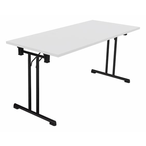 Table pliante polyvalente rectangle L. 160 x P. 70 cm - Plateau Blanc - pieds Noir