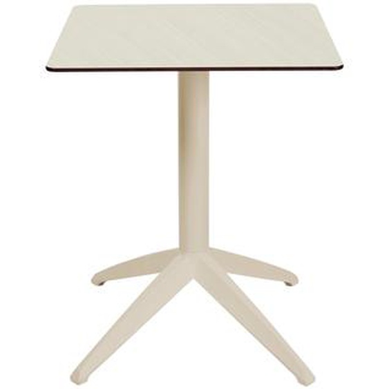 Table pliante Quatro à plateau basculant carrée 70 x 70 cm, en polypropylène usage extérieur - Blanc