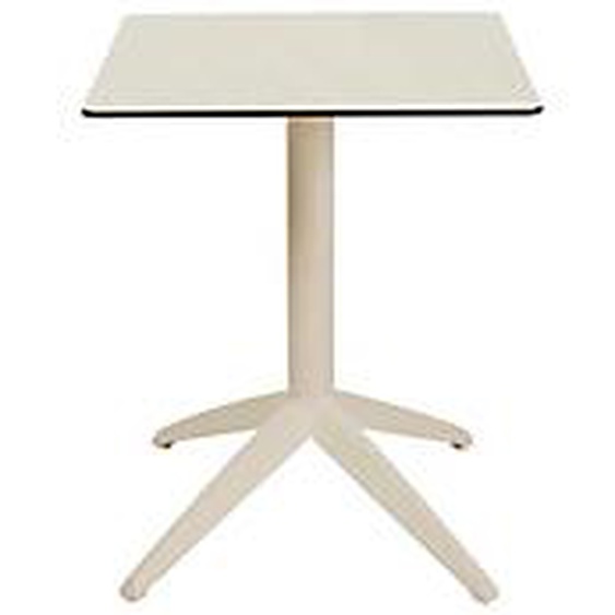 Table pliante Quatro à plateau basculant carrée 70 x 70 cm, en polypropylène usage extérieur - Blanc