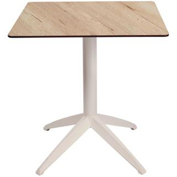 Table pliante Quatro à plateau basculant carrée 70 x 70 cm, en polypropylène usage extérieur - Chêne