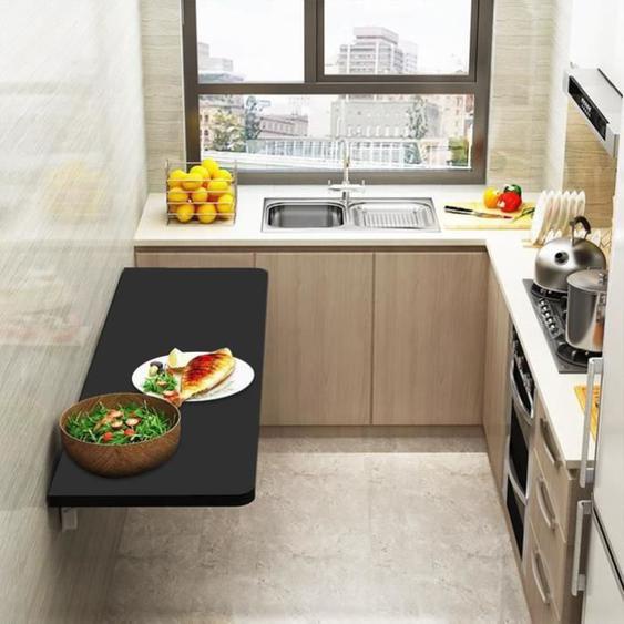 Table Rabattable de cuisine Willonin® - Noir - L60 x P30 x H1.6 cm