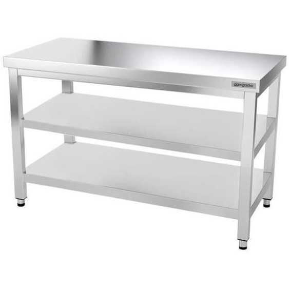 Table ractangulaire - GGM Gastro - 120x60 cm - Acier inoxydable - 400 kg - Pieds réglables