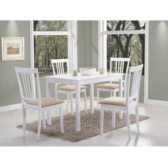 Table rectangulaire 4 personnes - AC-DÉCO - Fiord - Blanc - 80 x 60 x 74 cm