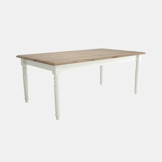 Table à manger rectangulaire extensible bois et blanc 6 à 10 personnes Apolline