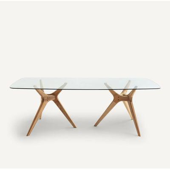 Table rectangulaire verre/chêne, Maricielo