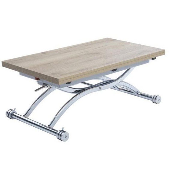 Table relevable extensible HIRONDELLE compacte chêne ancien pied chromé