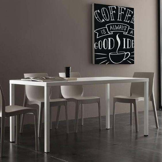 Table repas fixe CARTER blanche 80 x 160 cm.