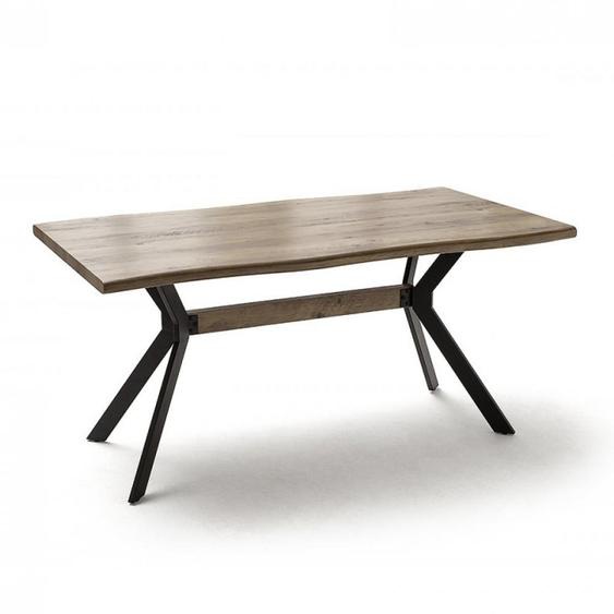 Table repas KASSI 160 x 90 cm chêne sauvage effet vieilli