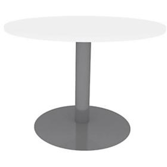 TABLE RONDE 100 cm BLANC PIEDS TULIPE ALU