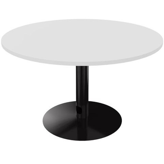 Table ronde 120 cm - Piètement tulipe Noir - Plateau Blanc