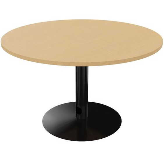 Table ronde 120 cm - Piètement tulipe Noir - Plateau Hêtre