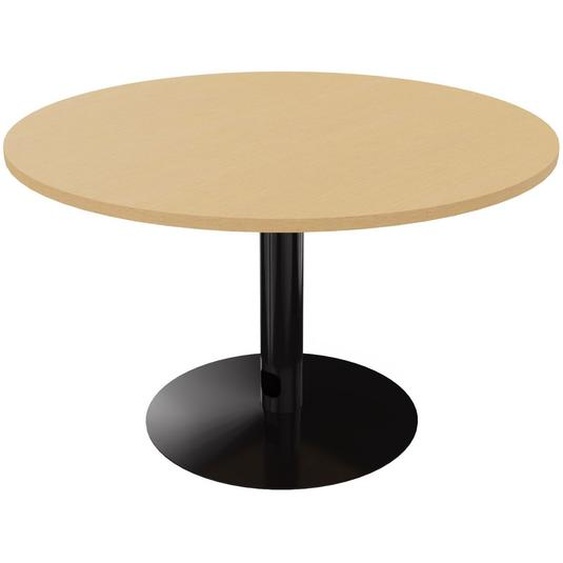 Table ronde 120 cm - Piètement tulipe Noir - Plateau Hêtre