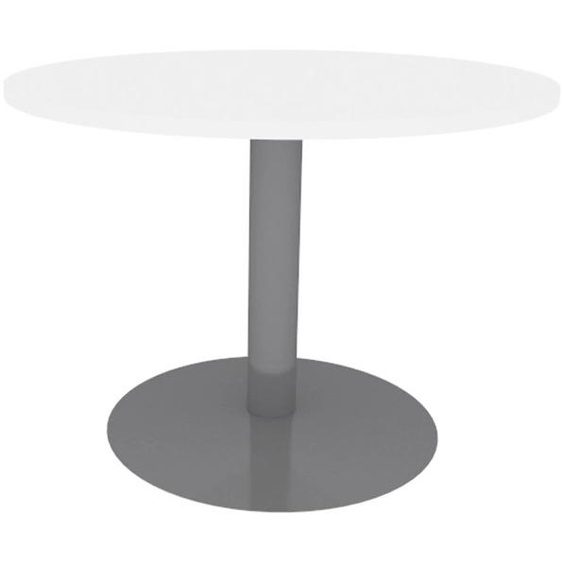 Table ronde 80cm Blanc pieds tulipe Aluminium