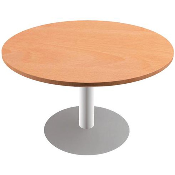Table ronde Actual Ø 100 cm - Plateau Hêtre - Pied tulipe Blanc