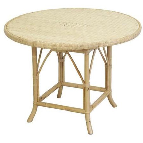 Table ronde - AUBRY GASPARD - Ø 100 cm - Rotin naturel - 4 personnes - Extérieur