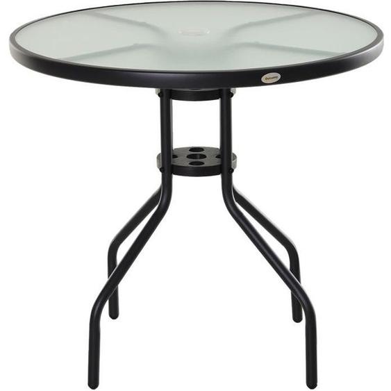 Outsunny - table basse - Acier - 80x80x72cm - Noir