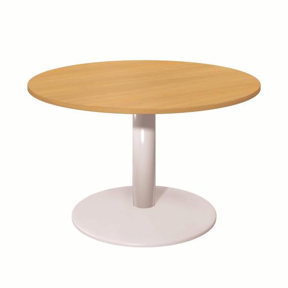 Table Ronde D.100 cm - Piétement tulipe Blanc - Plateau Chêne