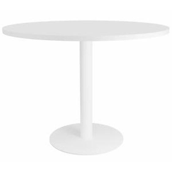 Table ronde de réunion Eminence Ø 100 cm - Plateau Blanc - Pied Blanc