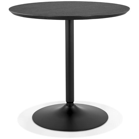 Table ronde design HUSH en bois et métal noir - Ø 80 cm
