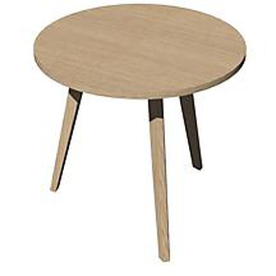 Table ronde Halden Ø 80 cm - Plateau Chêne - Pieds bois Chêne