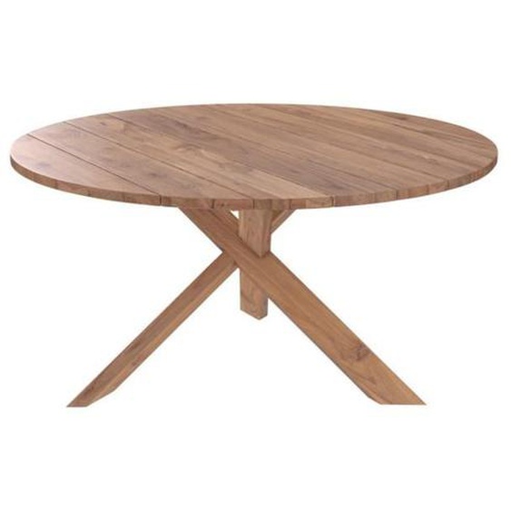 Table ronde 6-8 personnes en bois de teck recyclé D150 cm -  Rendez-Vous Déco