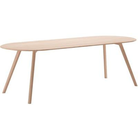 Table ronde MEYER - Chêne ciré pigmenté blanc - XLarge (240 x 92 cm)