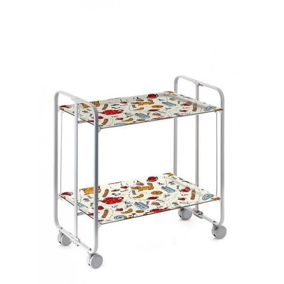 Table roulante pliante châssis gris aluminium. 53