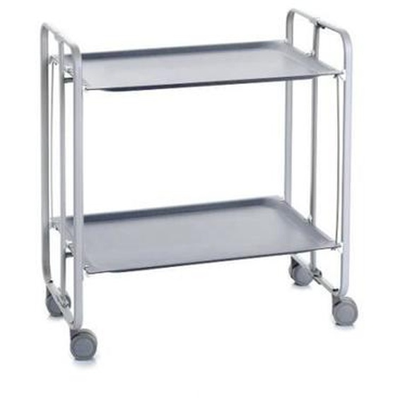 Table roulante pliante - DON HIERRO - Châssis gris aluminium - 4 positions - Design contemporain - Métal
