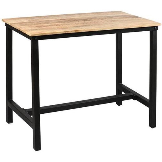Table Snack Rectangulaire 120cm - ALTOBUY - Seryne - Bois massif - Acier - Marron