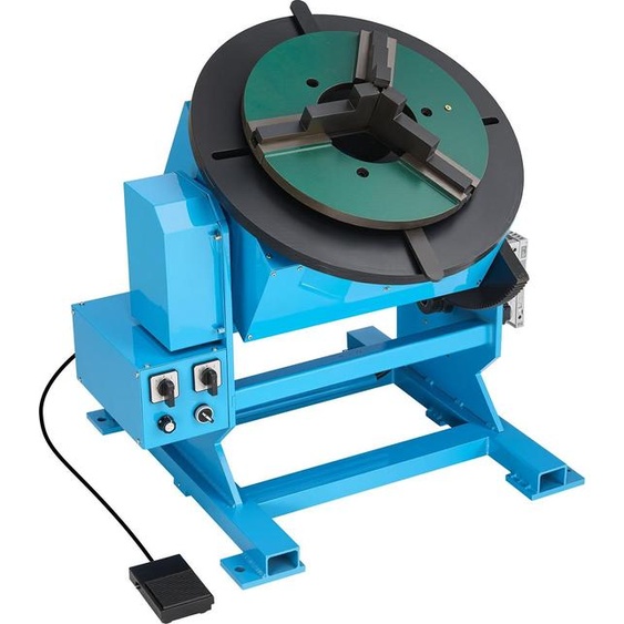 Table tournante de soudage - Positionneur de soudage - Charge admissible 500 kg - Vitesse de rotation 0,2–2 tr/min en continu - Inclinaison -45° à 90° - Moteur 400 W - Électrique avec pédale