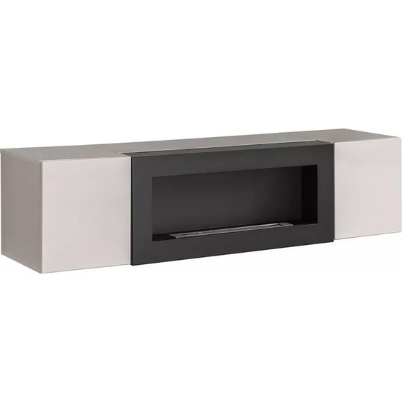 Table TV avec bio-cheminée FREYA - cachemire