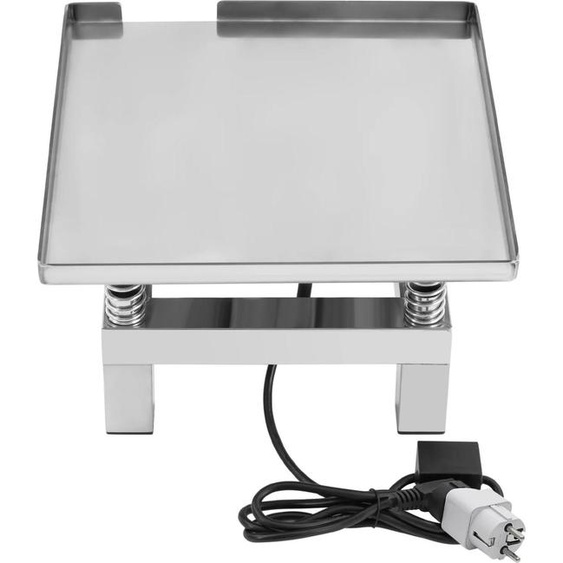 Table vibrante électrique pour béton - 35 × 35 cm - 10 kg max. - 3 000–3 600 tr/min - Amplitude 1–2 mm - Acier inoxydable - Prise européenne - Argent