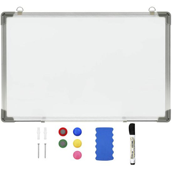 Tableau blanc magnétique effaçable à sec Blanc 60x40 cm Acier