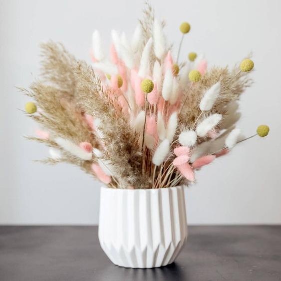 Tableau sur verre synthétique vase de fleurs séchées 90x90 cm