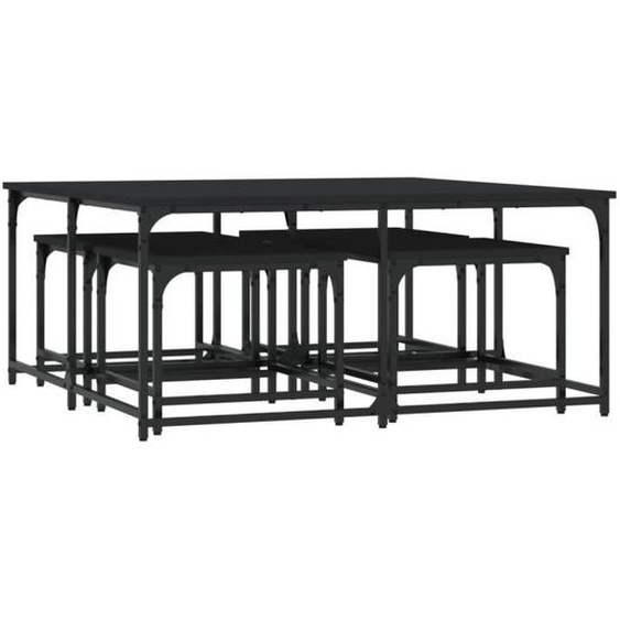 Tables basses gigognes - MOTHINESSTO - YY15947 - Noir - Bois dingénierie - 5 pièces