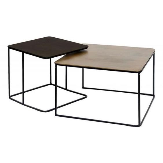 Tables Basses Gigognes - INTERIORS - Or - Aluminium - Set de 2 - Style Industriel